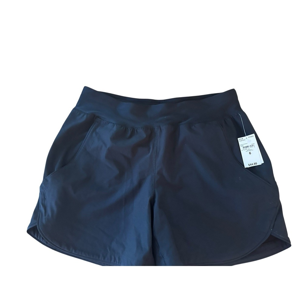 Lands End 5" Swim Shorts Black Womens Sz 6 UPF 50 505831 Sunshade Pockets NEW